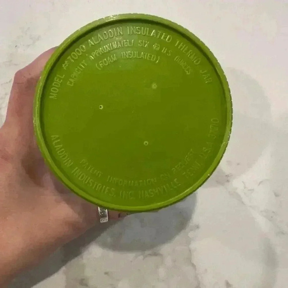 Vintage Aladdin Thermos Green and White 8 oz Model #7000 - Picture 3 of 7